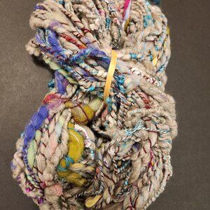 New hand spun art yarn, super fine wool, colorful for multiple projects, 3.3 oz.